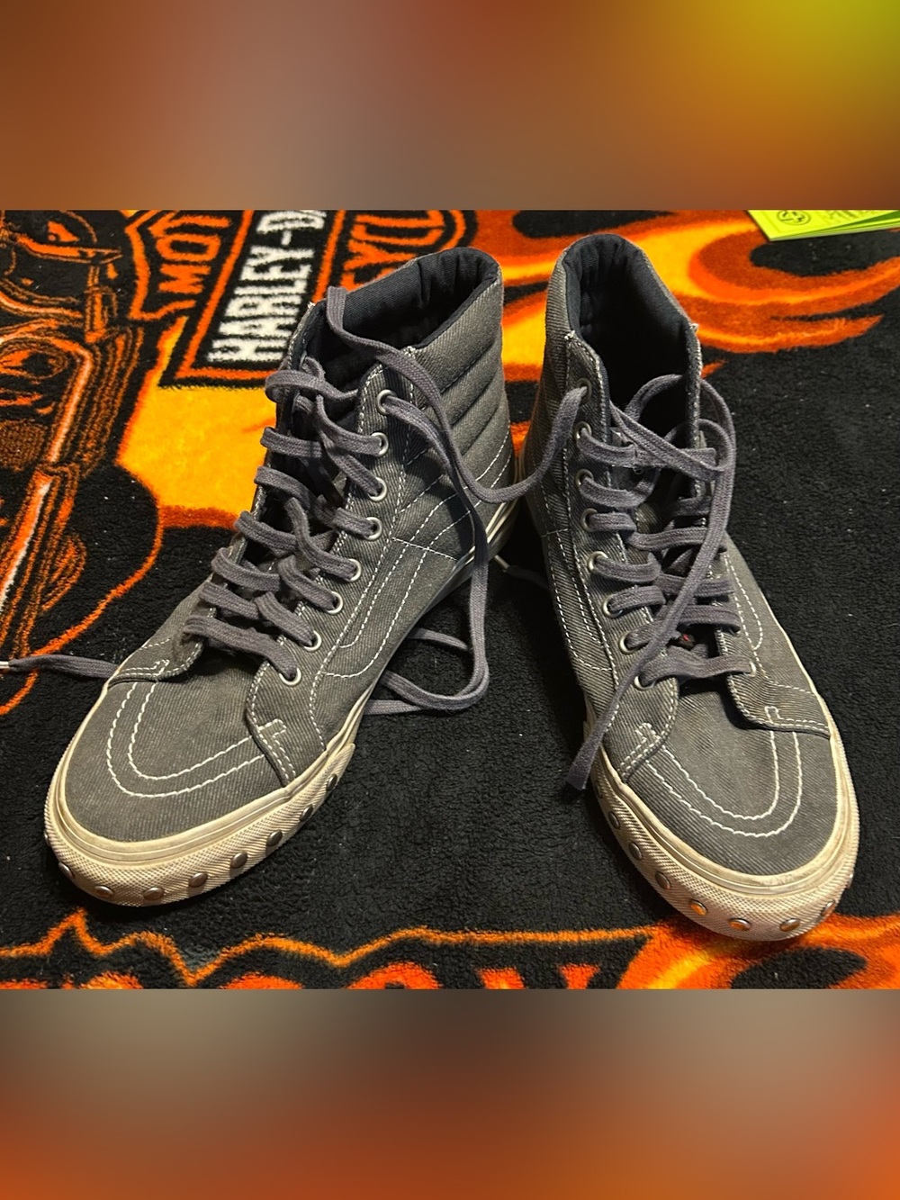 Sk8 Hi Slim Overwashed Studded High Tops